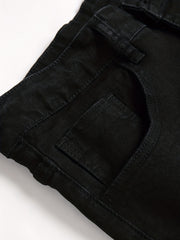 Distressed Slim Fit Biker Jeans Men's Casual Street Style Denim Pants
