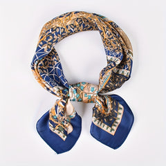 Tree Of Life Pattern Bandana Vintage Square Scarf Satin Neckerchief