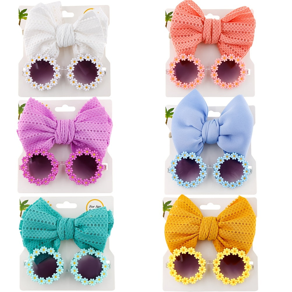 Baby Girl Flower Sunglasses & Headband Set