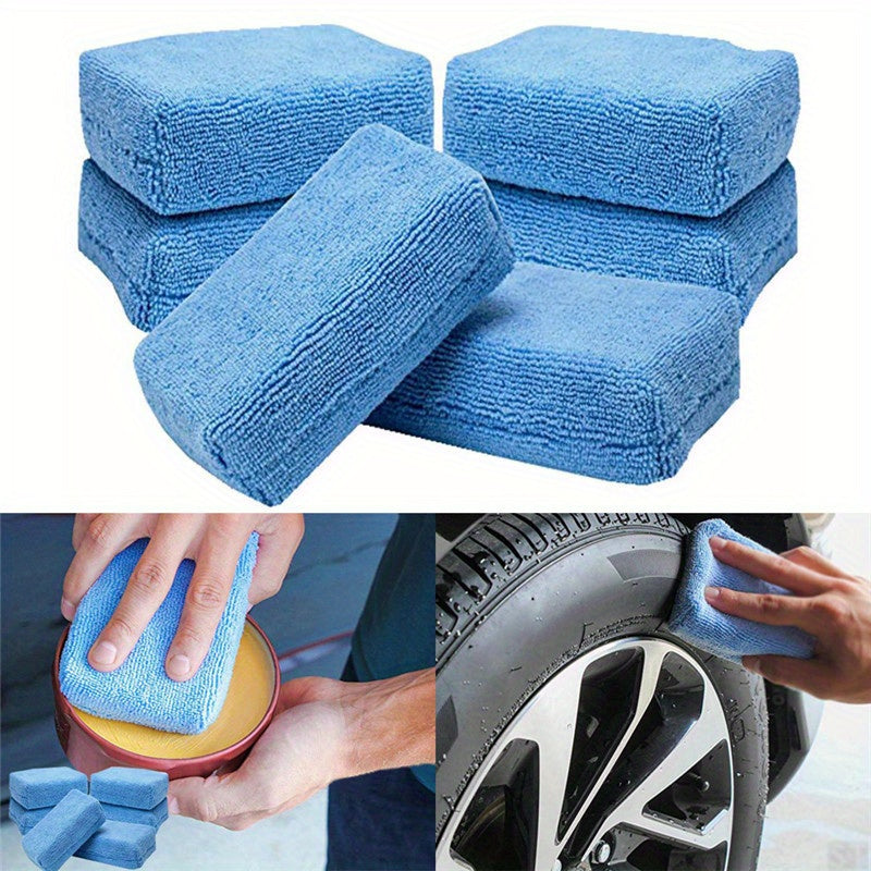 5pcs Microfiber Towel Cloth Squares for Car Wash Waxing Polishing Sponge