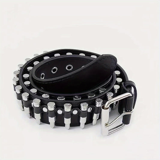 PU Leather Bullet Punk Style Belt