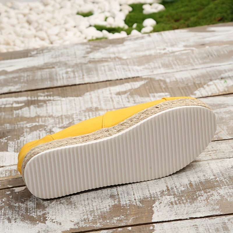 Women's Espadrille Flat Loafers Slip On Canvas Shoes