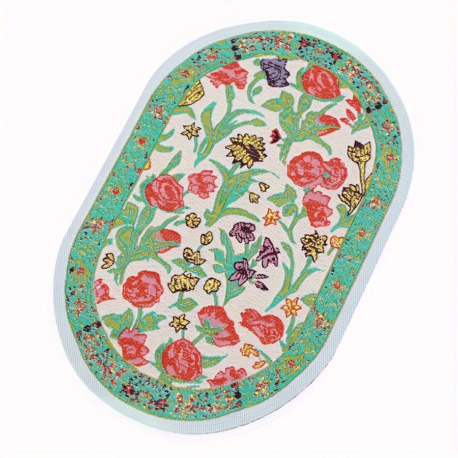 Dollhouse Ground Decoration Floor Mat Model Ornament Oval Floor Mat