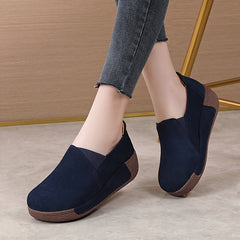 Women's Platform Slip On Loafers Solid Comfortable Non Slip Shoes