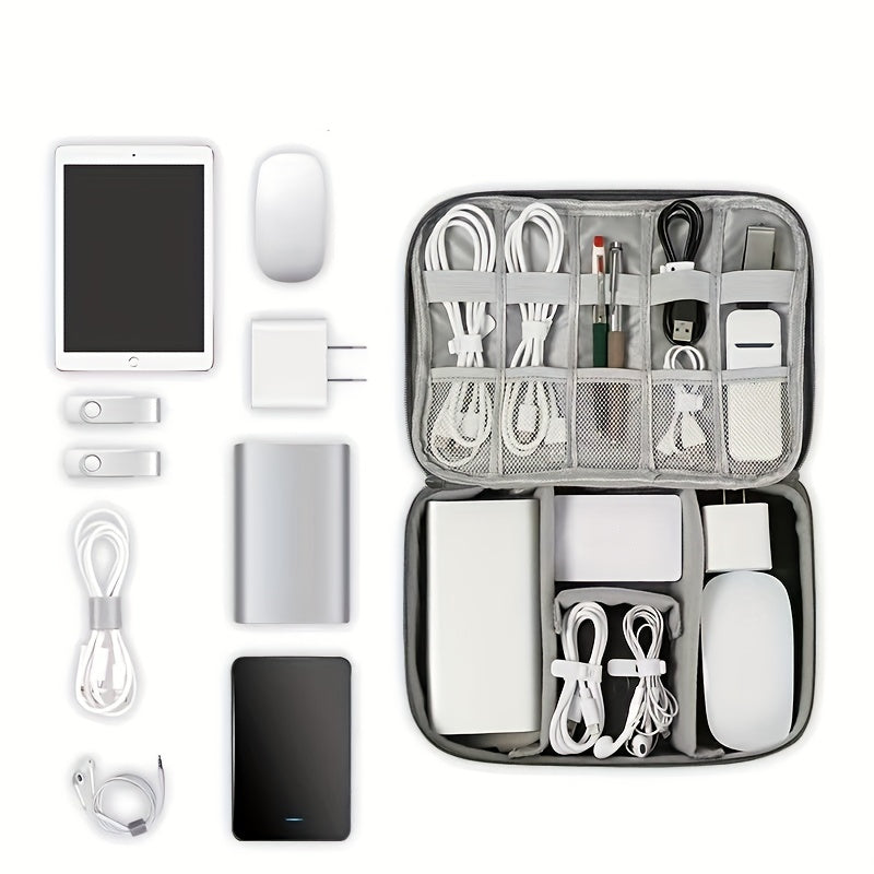 Portable Storage Bag Zipper Data Cable Handbag Organizer