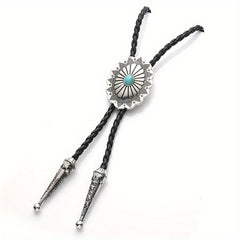 Men's Vintage Gemstone Braided Rope Tie