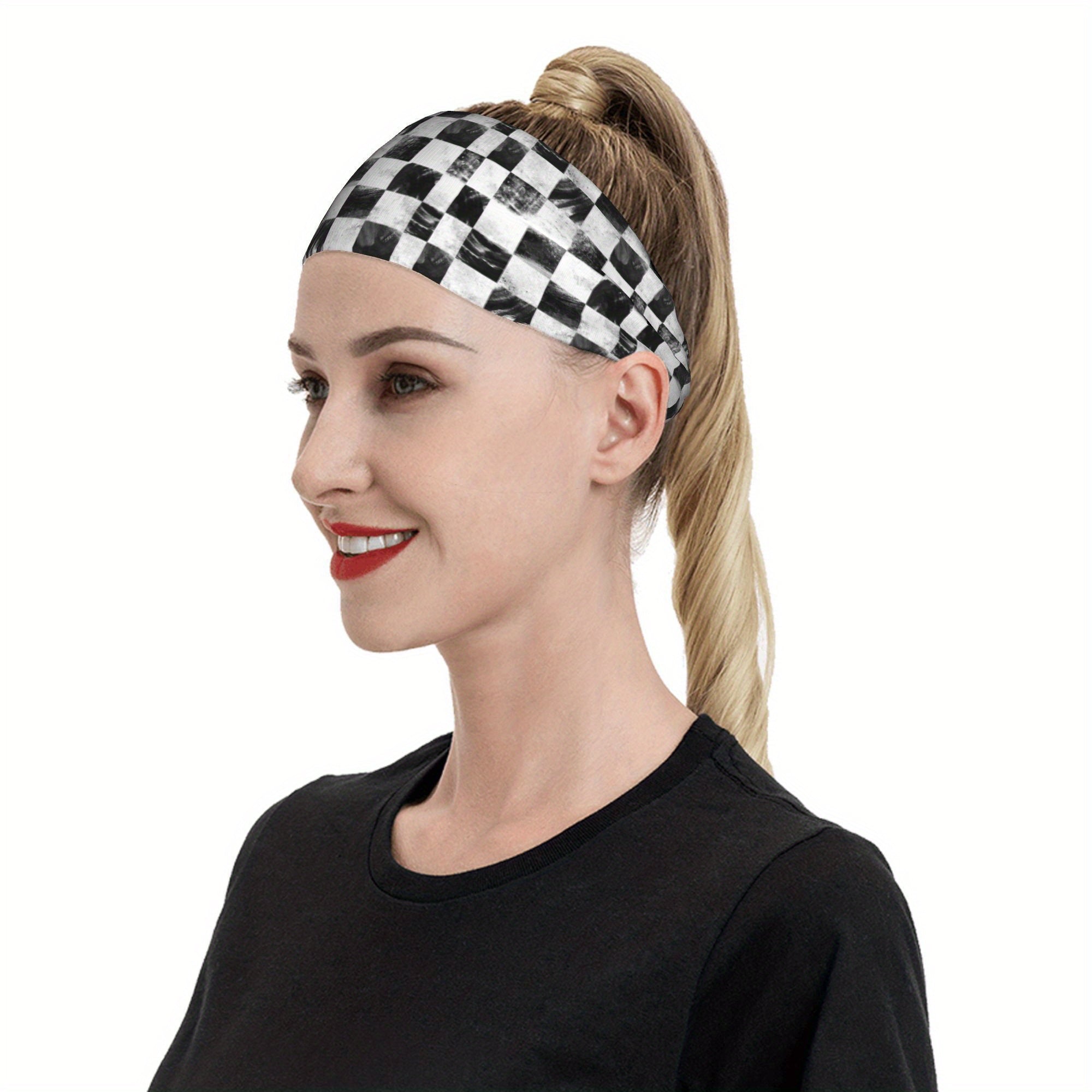 Signature Check Plaid Breathable Headband for Sport & Casual Outfits