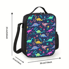 Dinosaur Insulated Lunch Bag Thermal Tote For Picnic Beach Camping