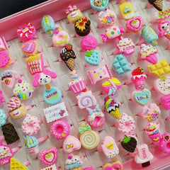 10pcs Girls Multicolor Food Fruit Animal Ring Princess Dress Up Accessory Set