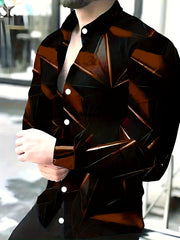 Geometric Print Men's Long Sleeve Shirt