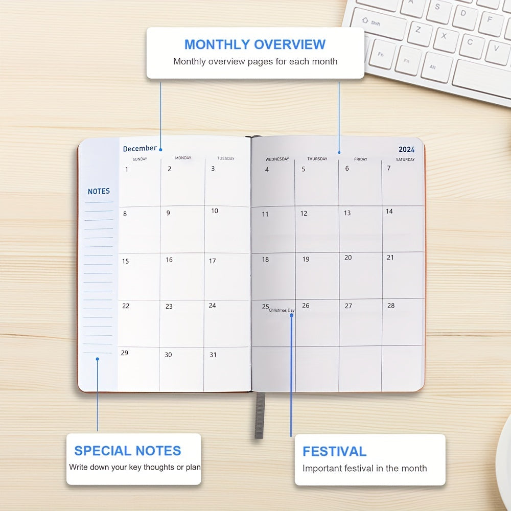 Planner 18 Months Daily Weekly A5 Hardcover Agenda Journal Notebook