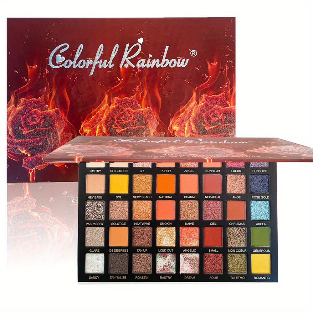 Rose Flame 40 Colors Eyeshadow Palette Matte Pearly Finish