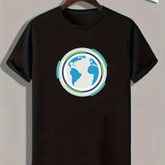 Earth Pattern Print Men's Sports T-shirt Fitness Activitie Tee