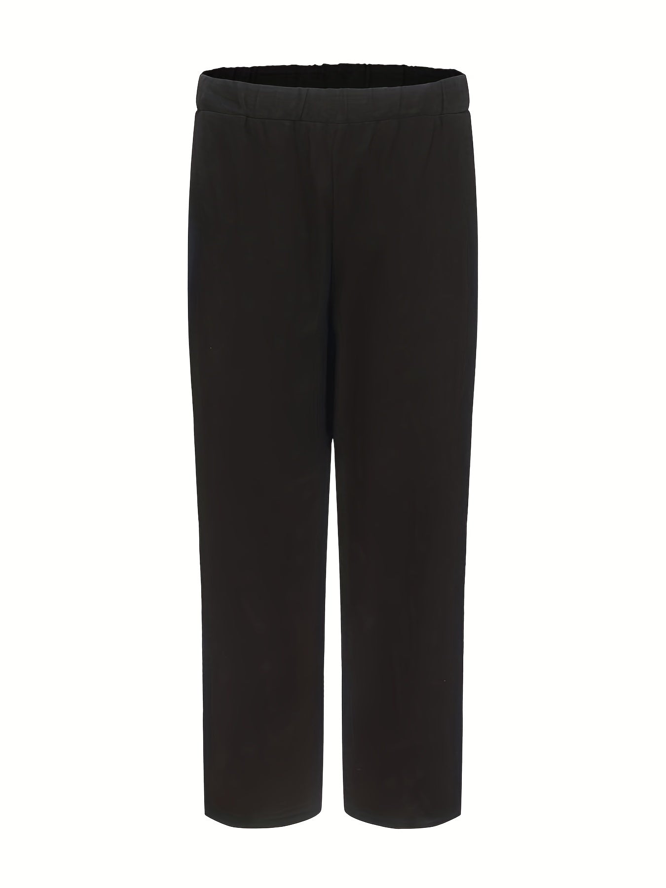 Minimalist Wide Leg Pant Solid Color Casual Elastic Waist