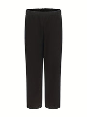 Minimalist Wide Leg Pant Solid Color Casual Elastic Waist