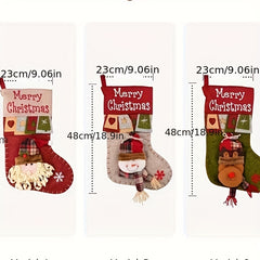 3D Old Man Christmas Stocking Hanging Ornament