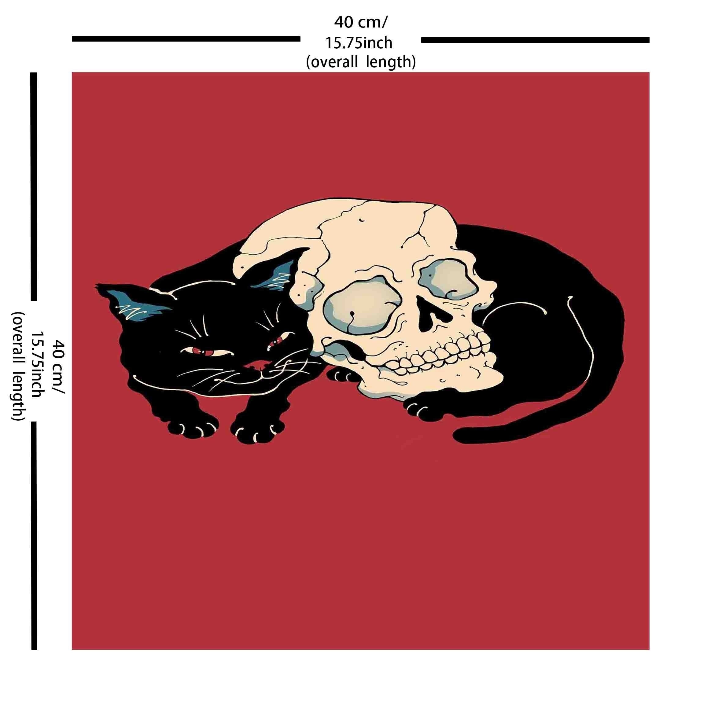 Vintage Skull Print Red Bandana Head Scarf For Women