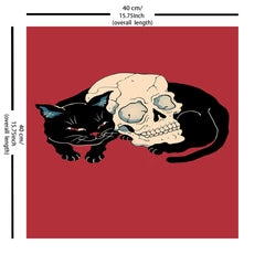 Vintage Skull Print Red Bandana Head Scarf For Women