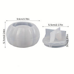 Halloween Pumpkin Shape Storage Jar Resin Mold DIY Jewelry Holder Home Container