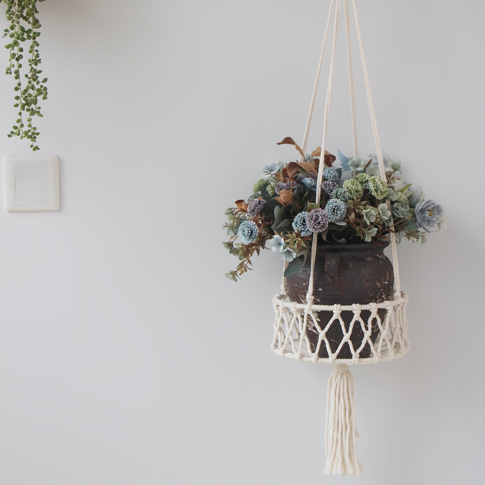 Macrame Plant Hanger Hanging Planter Basket Decorative Flower Pots Holder Stand