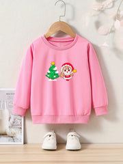 Christmas Graphic Crew Neck Sweatshirt for Kids