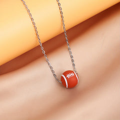 Sports Bomb Silicone Basketball Pendant Stainless Steel Necklace Men Women