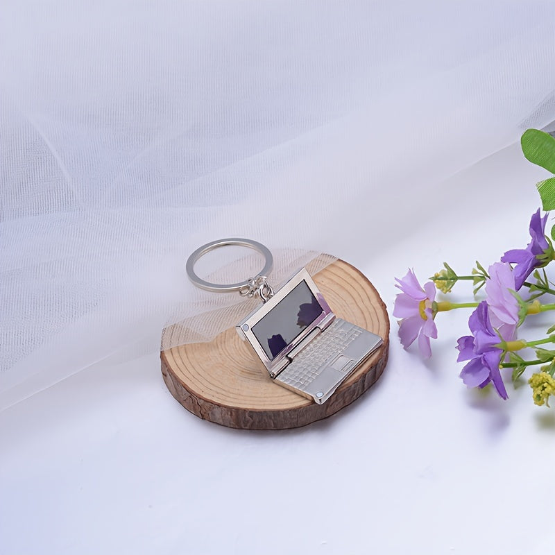 Mini Metal Notebook Computer Key Chain Car Bag Pendant