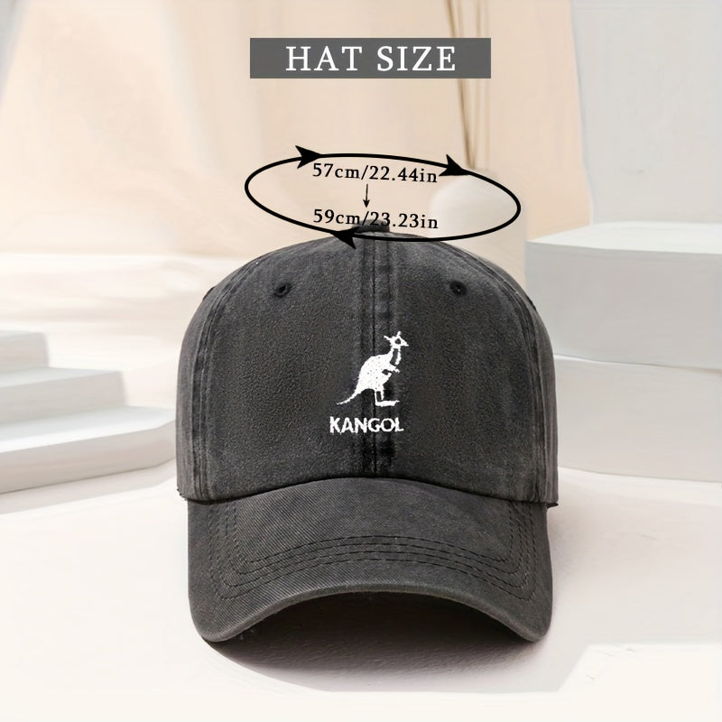 Letter & Kangaroo Pattern Baseball Cap Vintage Style Dad Hat