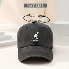 Letter & Kangaroo Pattern Baseball Cap Vintage Style Dad Hat