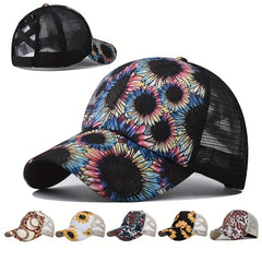 Distressed Washed Cotton Trucker Cap with Glitter Brim