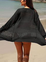 Hollow Out Knit Cardigan Long Sleeve Sweater