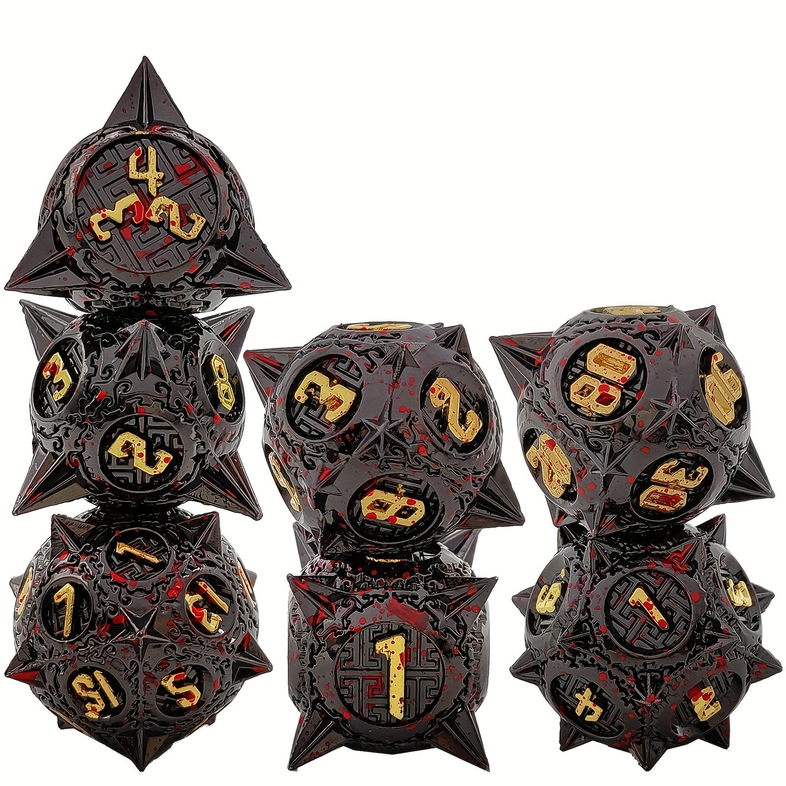 Metal Dice Set 7 Die Metal Polyhedral Dice Set With Gift Metal Box