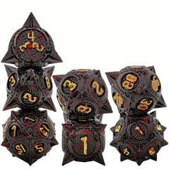 Metal Dice Set 7 Die Metal Polyhedral Dice Set With Gift Metal Box