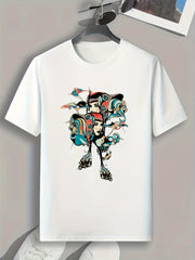 Women Face Print Men's Graphic T-shirt for Summer