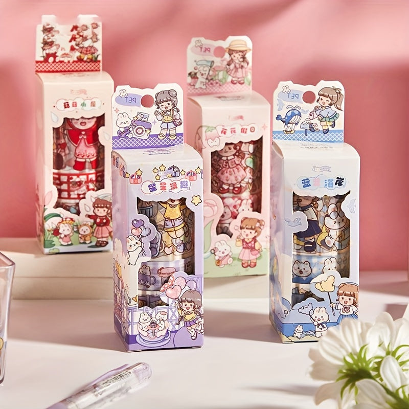 Heart Journal Sticker Tapes Transparent DIY Decorative Stickers