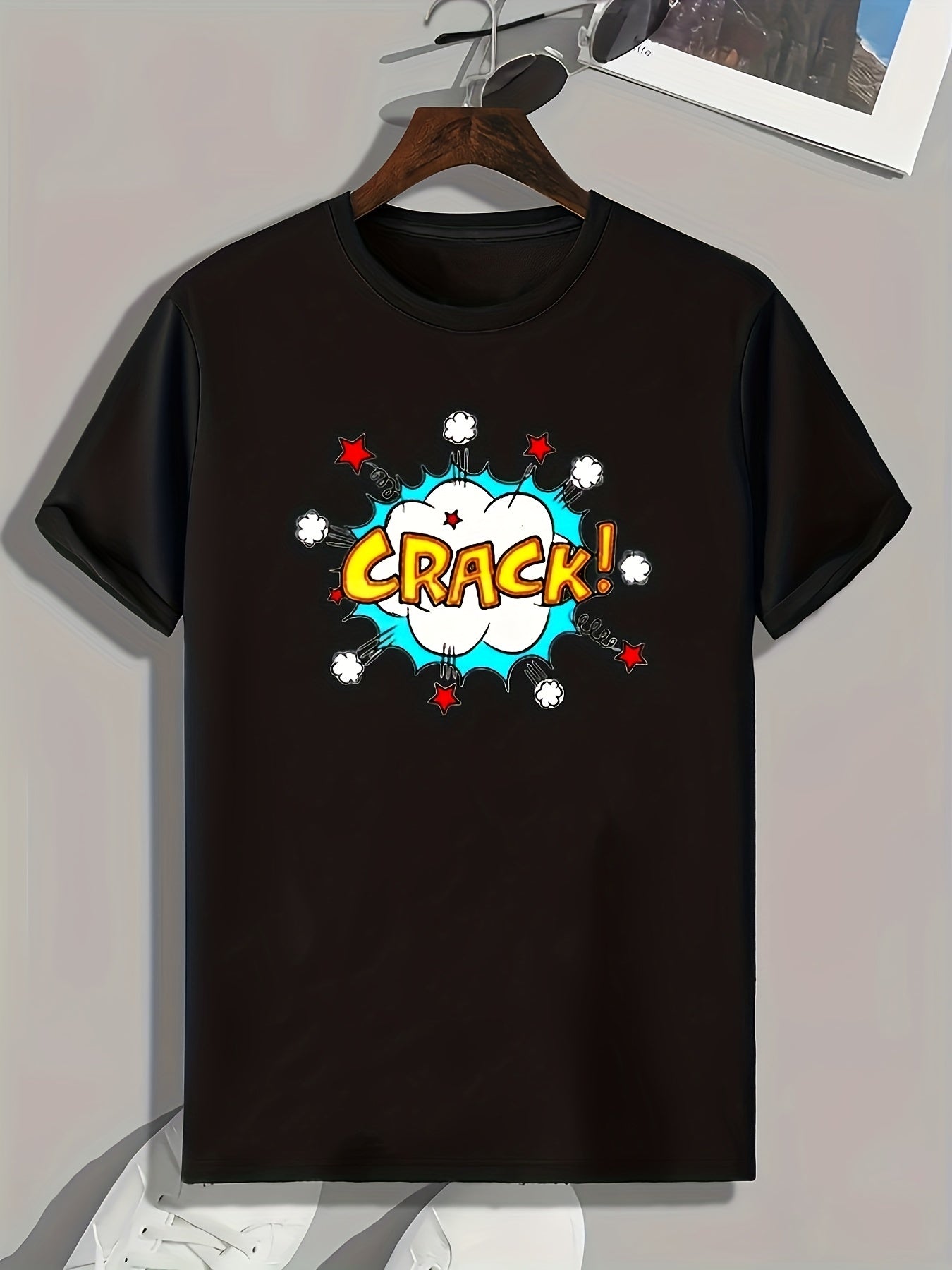 CRACK Print Men's Sports T-Shirt Graphic Tee Summer Outdoor