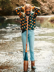 Maple Leaf Print Sweater Long Sleeve Jumper