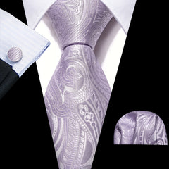 Men's Paisley Silk Tie Set Wedding Accessories Gift
