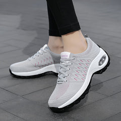 Women's Argyle Knit Running Shoes with Air Cushion