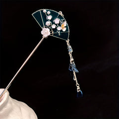 Vintage Tassel Hairpin Chinese Style Fan Hairpin Women Girls Casual
