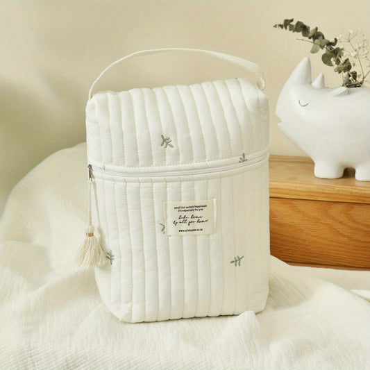 Embroidered Diaper Wipes Bag Mommy Storage Baby Stroller Hanging Bag