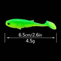 4pcs 6.2in Artificial T Tail Fishing Lures 0.16oz - Soft Wobbler Bait
