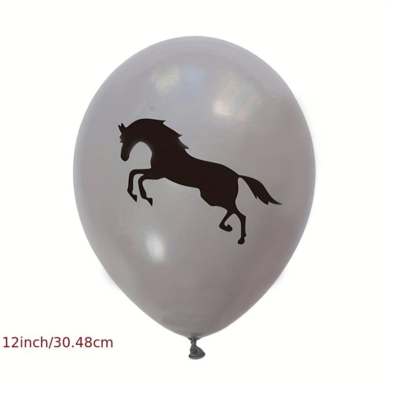 12pcs Horse Cowboy Theme Balloons Birthday Party Decoration Supplies