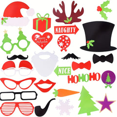 Christmas Photo Props Funny Hat Socks Snowman Antlers Paper Props
