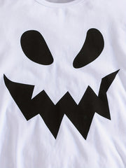 Kids Halloween Outfits Ghost Face Print Cloak Novelty Pattern Costume