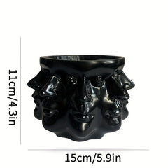 Abstract Faceted Planter Pot Head Succulent Pot