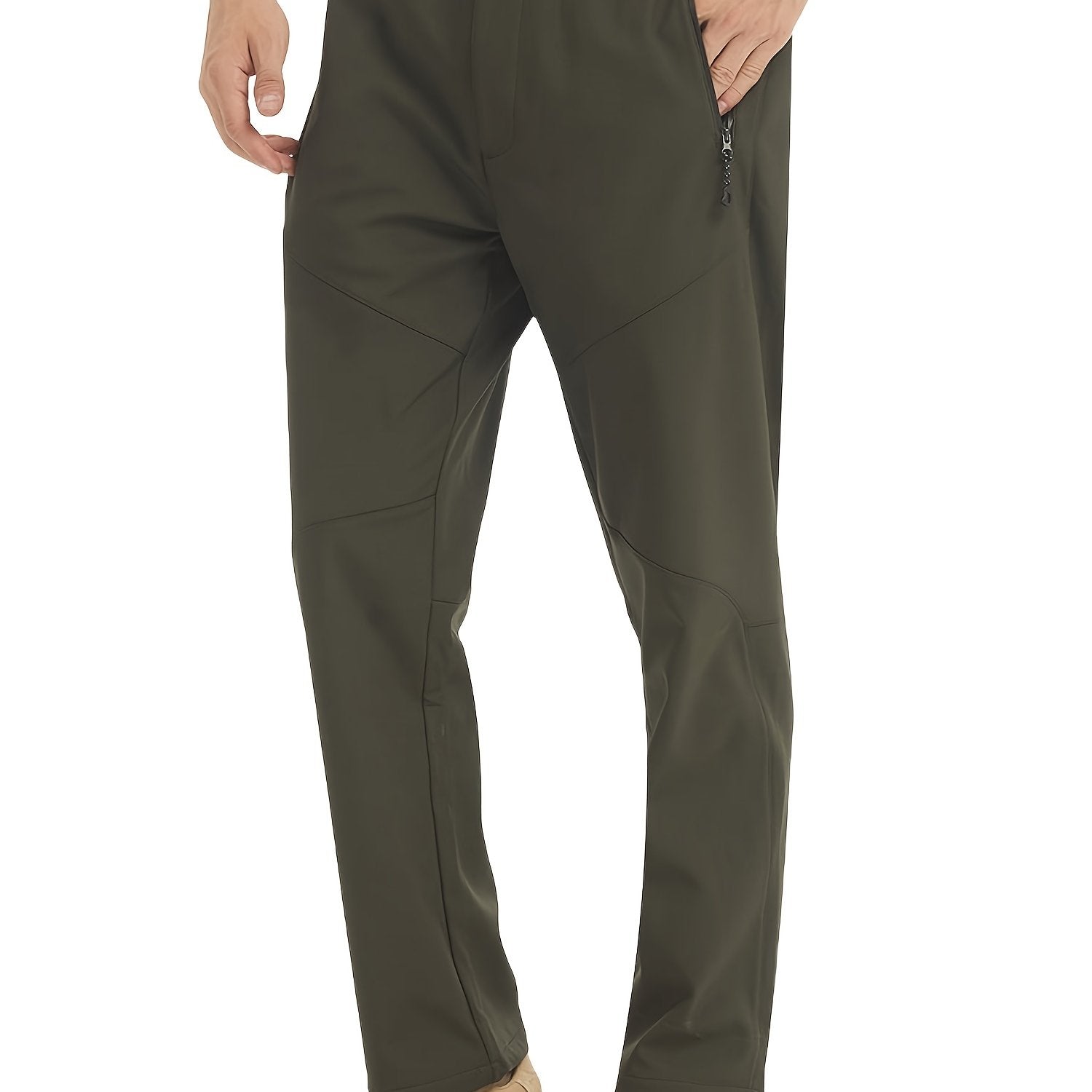 Men's Winter Pants Fleece Lined Ski Waterproof Zip Up Pockets Snow Pants