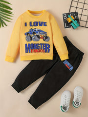 Boy's Excavator Truck Sweatshirt & Sweatpants Set