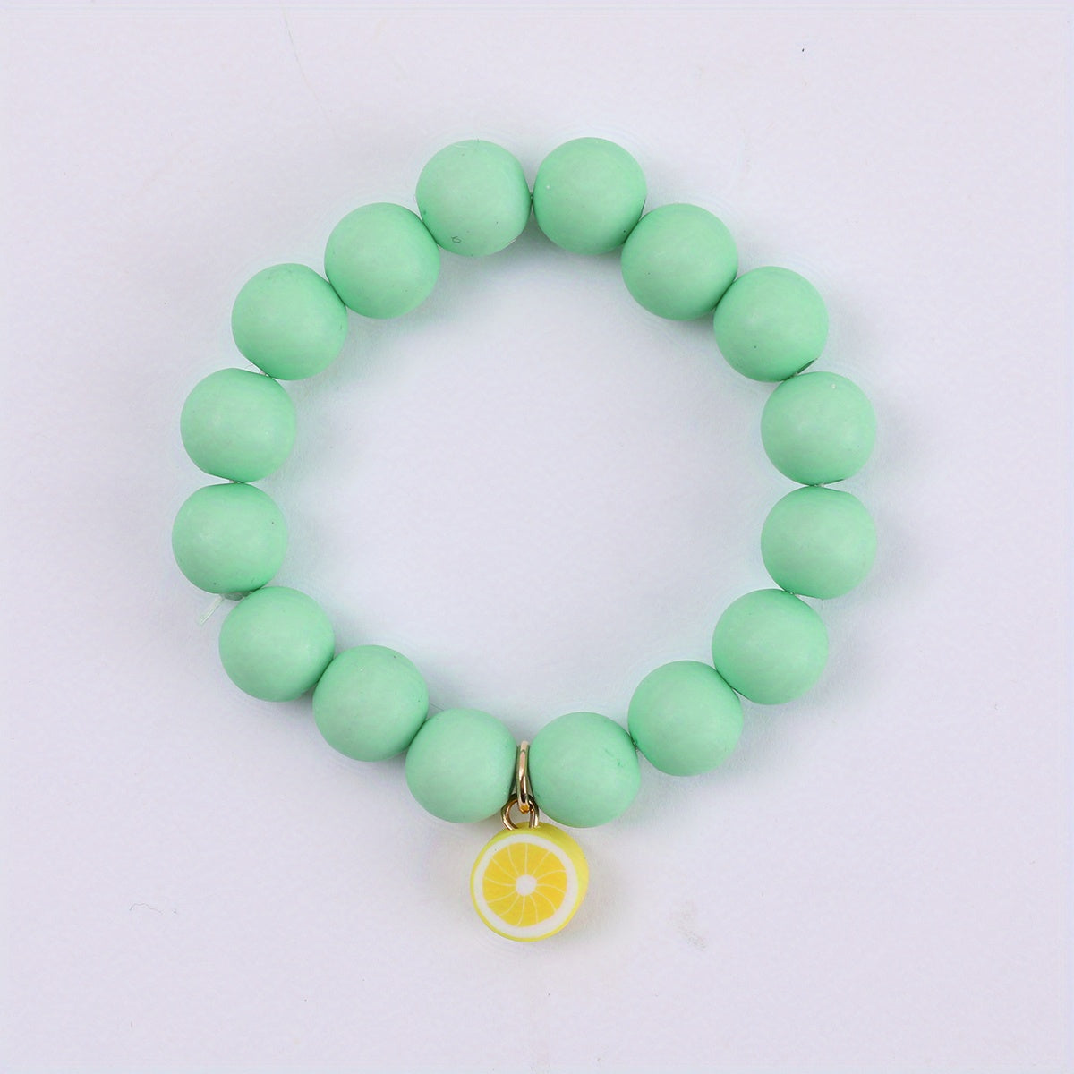 Girls Soft Pottery Fruit Pendant Kids Bead Bracelet