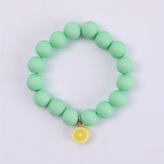 Girls Soft Pottery Fruit Pendant Kids Bead Bracelet